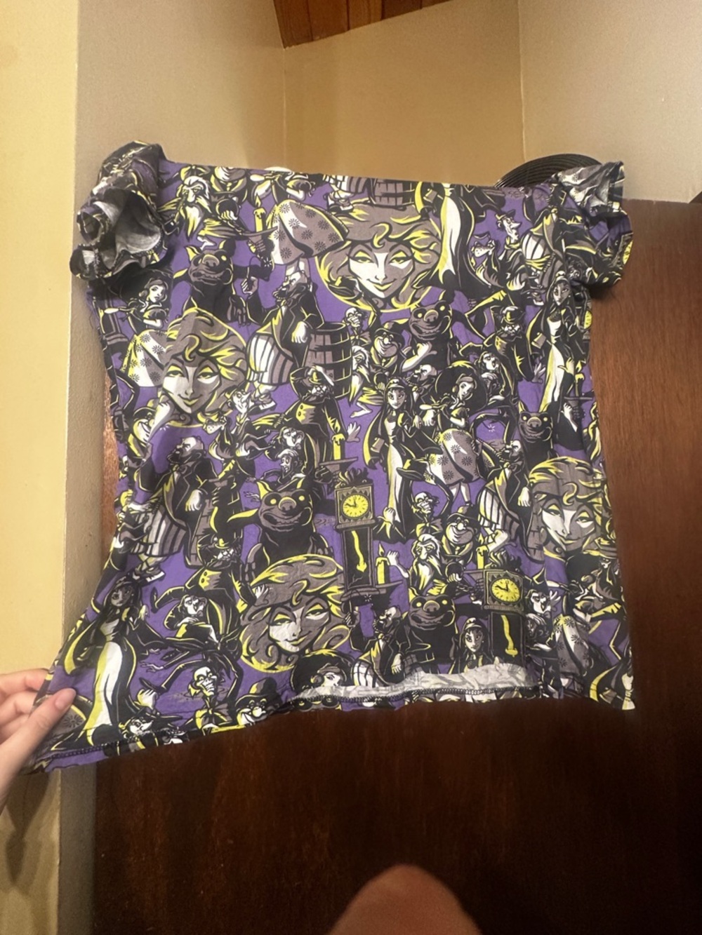 Cakeworthy Disney Haunted Mansion Graphic Tee in Purple and Yellow Accents